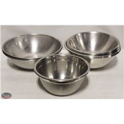 LOT OF 14 ASSORTED SIZE STAINLESS STEEL MIXING