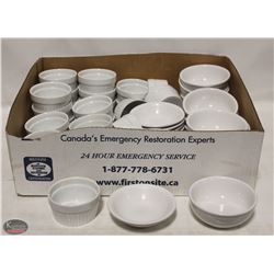 FLAT OF ASSORTED BOWLS INCL. FRUIT BOWLS/ RAMEKINS