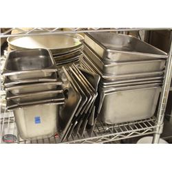 LOT OF 14 ASSORTED SIZE STAINLESS STEEL INSERTS W/