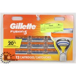 LOT OF 12 NEW GILLETTE FUSION 5 BLADES