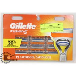 LOT OF 12 NEW GILLETTE FUSION 5 BLADES