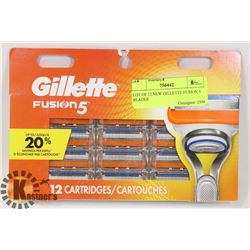 LOT OF 12 NEW GILLETTE FUSION 5 BLADES