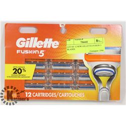 LOT OF 12 NEW GILLETTE FUSION 5 BLADES