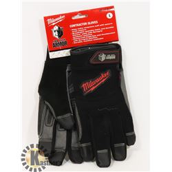 PAIR OF MILWAUKEE CONTRACTOR GLOVES, LARGE