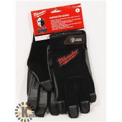 PAIR OF MILWAUKEE CONTRACTOR GLOVES, LARGE