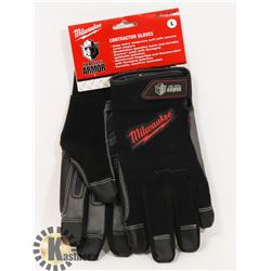 PAIR OF MILWAUKEE CONTRACTOR GLOVES, LARGE