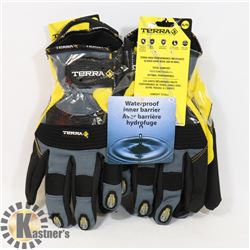2 PAIRS OF XL TERRA DOUBLE-LINED MECHANICS GLOVES