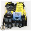 Image 1 : 2 PAIRS OF XL TERRA DOUBLE-LINED MECHANICS GLOVES