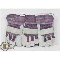 3 PAIRS OF LINED WORK GLOVES