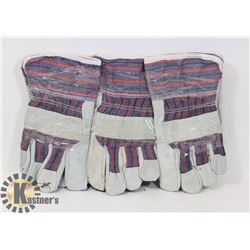 3 PAIRS OF LINED WORK GLOVES