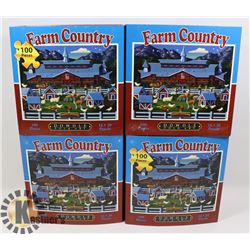 LOT OF 4 NEW 100 PC PUZZLES