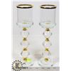 Image 1 : LOT OF 2 CRYSTAL CANDLE HOLDERS