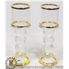 Image 1 : LOT OF 2 CRYSTAL CANDLE HOLDERS