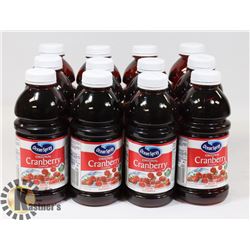 LOT OF 12 OCEAN SPRAY ORIGINAL CRANBERRY COCKTAIL