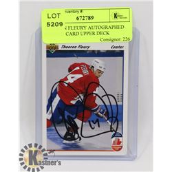 THEOREN FLEURY AUTOGRAPHED HOCKEY CARD UPPER DECK
