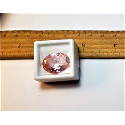 18)  HUGE PALE PINK OVAL ZIRCON