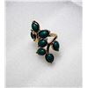Image 2 : 21)  GOLD TONE WITH GREEN GEMSTONES