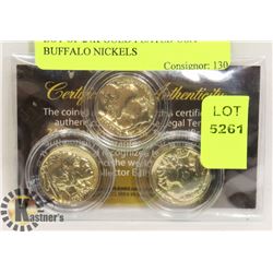 LOT OF 24K GOLD PLATED USA BUFFALO NICKELS
