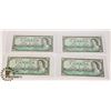 Image 1 : 1954 LOT OF 4 IN SEQUENCE CANADA $1 DOLLAR BANK