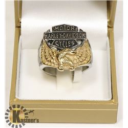 SILVER TONE GOLD EAGLE HARLEY DAVIDSON SZ 13 RING