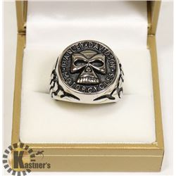 HARLEY DAVIDSON RING SILVER TONE SKULL RING SZ  10