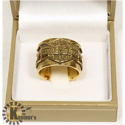 GOLD TONED HARLEY DAVIDSON RING SZ 8