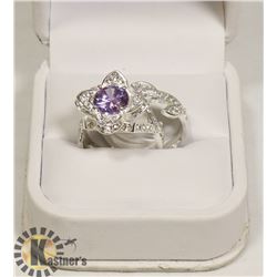 2 PIECE STERLING SILVER WEDDING /ENGAGEMENT RING