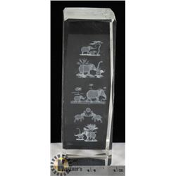 CRYSTAL HOLOGRAM OF ELEPHANTS