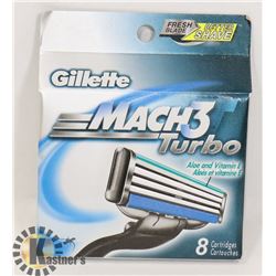 GILLETTE MACH 3 TURBO- 8 CARTRIDGE PACK
