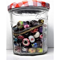 4)  LOT OF 100 PANDORA STYLE BEADS AND