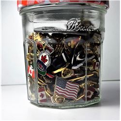 5)  LOT OF 125 ASSORTED LAPEL PINS
