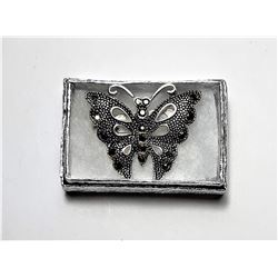 25)  VINTAGE SILVER TONE WITH MARQUSITE