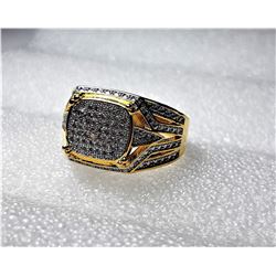 17)  GOLD TONE WITH WHITE PAVE SET TOPAZ