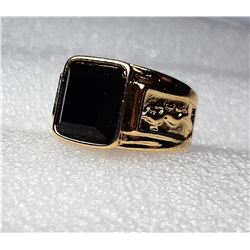 18)  GOLD TONE WITH SQUARE CUT BLACK