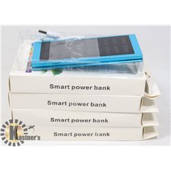 LOT OF 4 NEW SOLAR CHARGER BANKS SLIM METAL