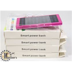 LOT OF 4 NEW SOLAR CHARGER BANKS SLIM METAL