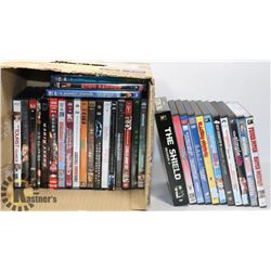 BOX OF APPROX. 50 DVDS INCL WILL FERRELL ANCHORMAN,