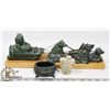 Image 1 : SOAPSTONE STYLE ESKIMO AND SLED DOGS 14" LONG.