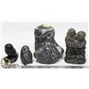 Image 1 : SOAPSTONE STYLE OWL A WOLF ORIGINAL 5"H .