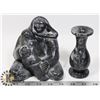 Image 1 : A WOLF ORIGINAL 4.5" FIGURE AND SOAPSTONE