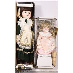 LOT OF 2 PORCELAIN DOLLS-1984 GOLDILOCKS AND