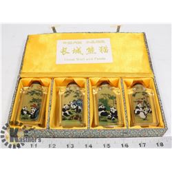 VINTAGE GREAT WALL & PANDA BOTTLES IN A CASE