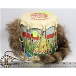 VINTAGE ABORIGINAL DRUM MODEL W/ REAL FUR
