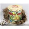 Image 1 : VINTAGE ABORIGINAL DRUM MODEL W/ REAL FUR