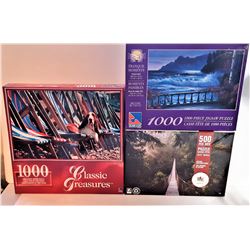 3)  LOT OF 3 FACTORY SEALED PUZZLES