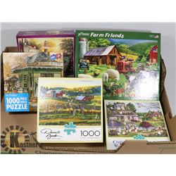 LOT OF 5 PUZZLES - 1000 PIECES EACH.