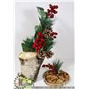 Image 1 : SET OF 2 BIRCH HOLIDAY CENTERPIECES
