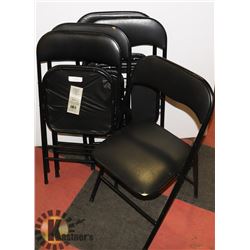 SET OF 5 PADDED FOLDING CHAIRS - METAL