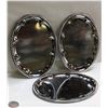 NEW OVAL TRAY 18" PLATED STEEL - LOT OF 3