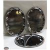 NEW OVAL TRAY 18" PLATED STEEL - LOT OF 3